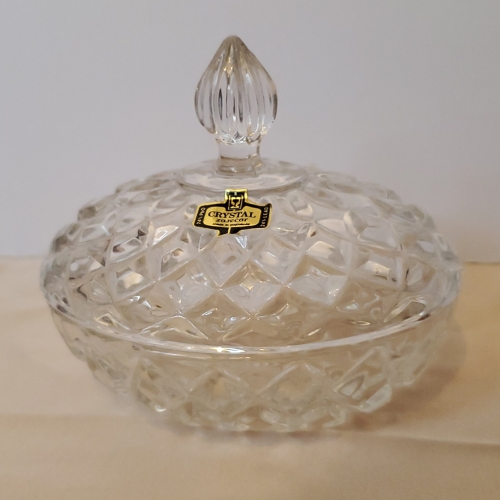 Lead Crystal Oval Keepsake Box